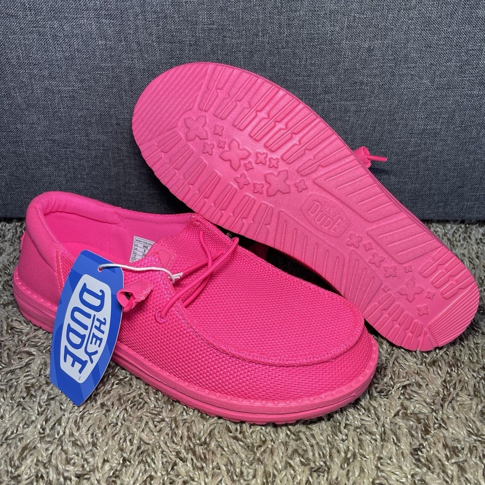 Hey Dude Wendy Funk Mono Womens Size 8 Casual Shoes Electric Pink W8 NEW